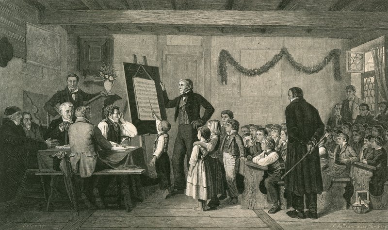 Untersuchung einer Dorfschule von Albert Anker