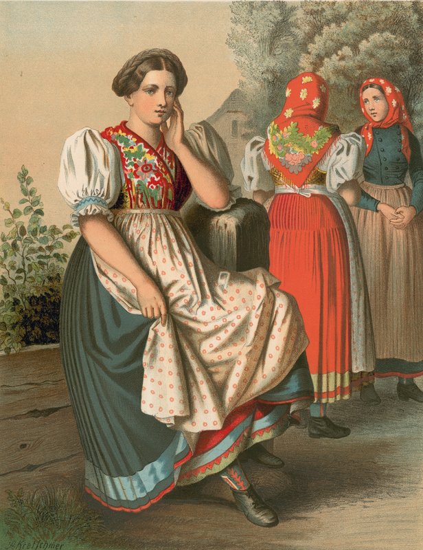 Deutsche Tracht, Schlesien, Tzarnowany von Albert Kretschmer