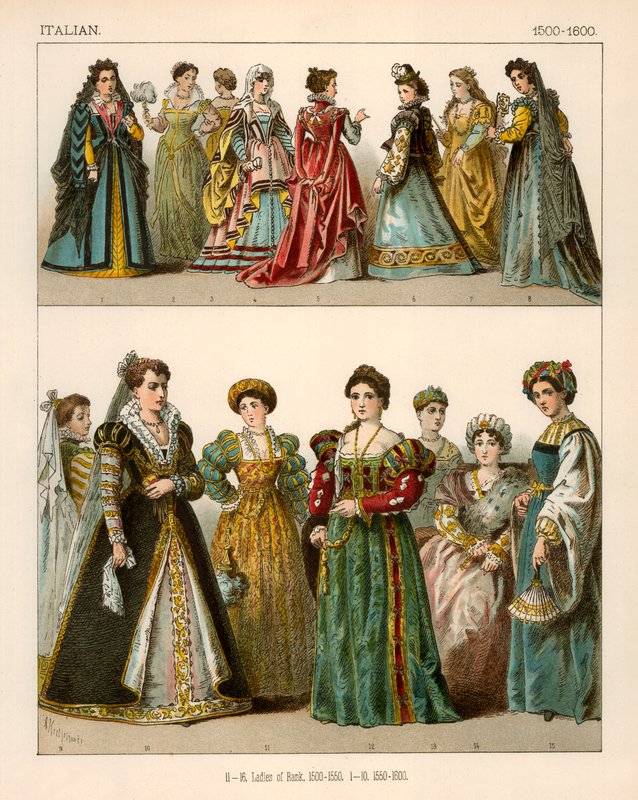 Italienische Tracht 1500-1600 von Albert Kretschmer