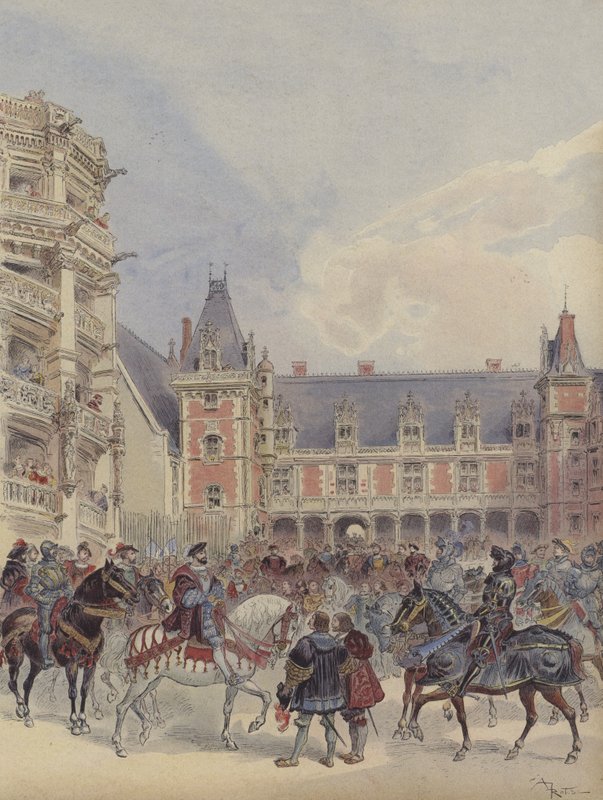 Der Hof an den Schlössern der Loire von Albert Robida
