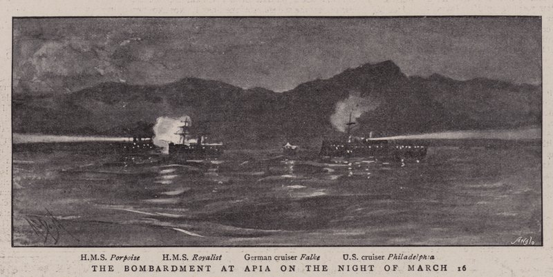 Das Bombardement von Apia in der Nacht des 16. März von Alexander Stuart Boyd