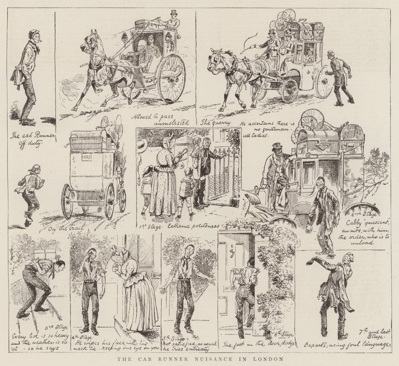 Das Kutschläufer-Ärgernis in London von Alfred Chantrey Corbould