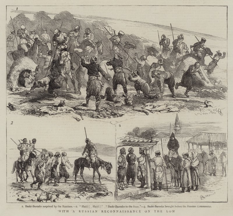 Mit den Russen auf Aufklärung am Lom von Alfred Chantrey Corbould