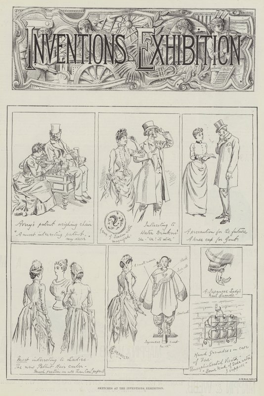 Skizzen auf der Erfindungsausstellung von Alfred Courbould