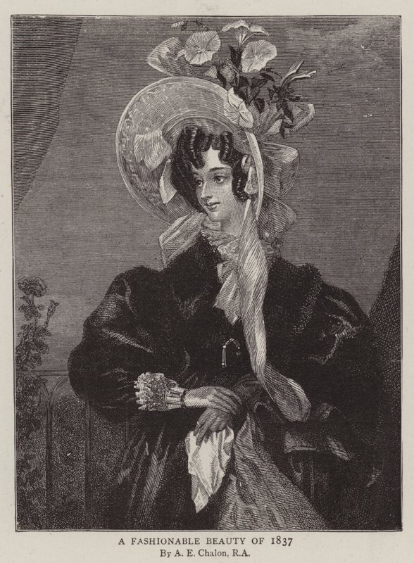 Eine modische Schönheit von 1837 von Alfred Edward Chalon