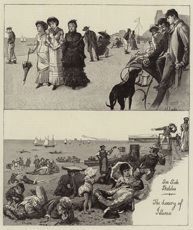 Skizzen am Meer, der Luxus der Faulheit von Alfred Edward Emslie