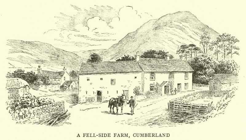 Ein Bauernhof am Hang, Cumberland von Alfred Robert Quinton