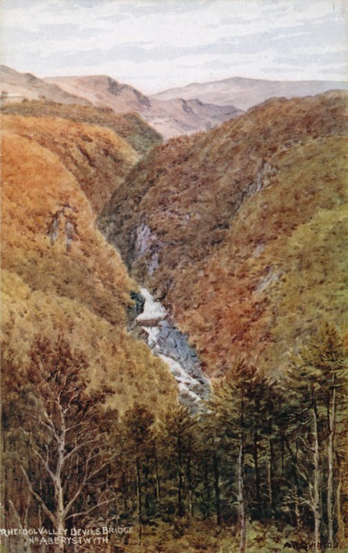Rheidol-Tal, Teufelsbrücke, bei Aberystwyth von Alfred Robert Quinton