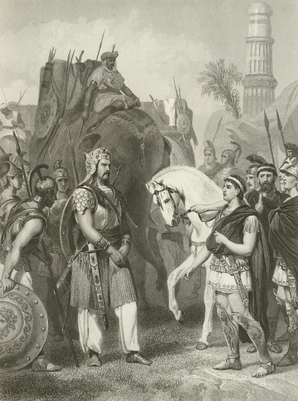Die Kapitulation des Porus vor Kaiser Alexander, 326 v. Chr. von Alonzo Chappel