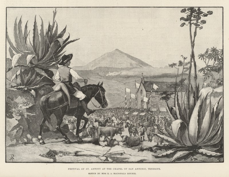Fest des Heiligen Antonius in der Kapelle von San Antonio, Teneriffa von Amedee Forestier