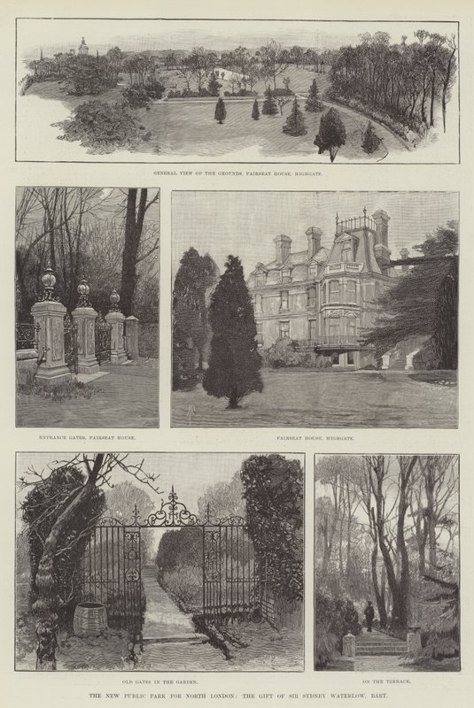 Der neue öffentliche Park für Nord-London, das Geschenk von Sir Sydney Waterlow, Baronet von Amedee Forestier