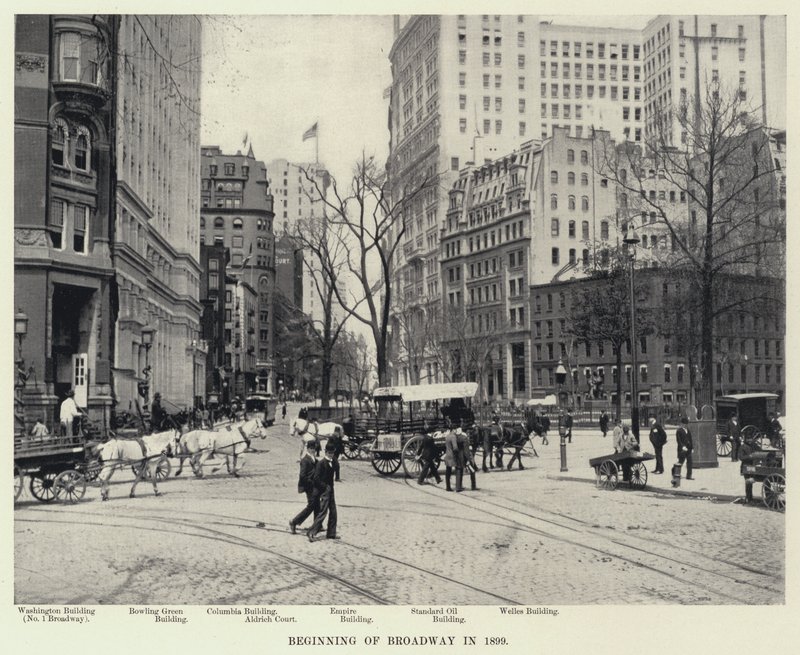 Anfang des Broadway im Jahr 1899 von American Photographer