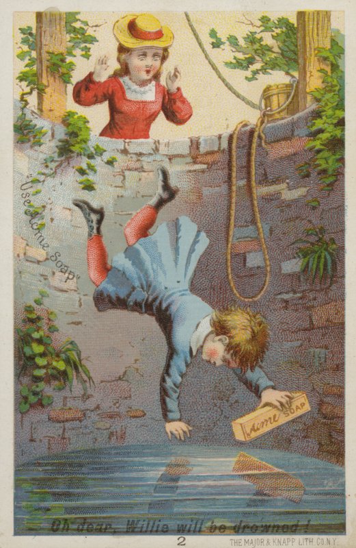 Junge fällt in Brunnen von American School