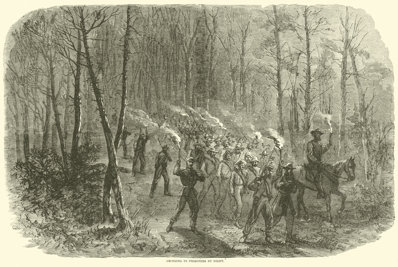 Gefangene bei Nacht hereinbringen, August 1864 von American School