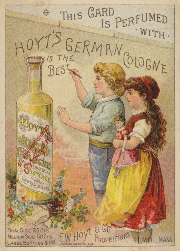 Kinder mit Kölnischwasserflasche von American School