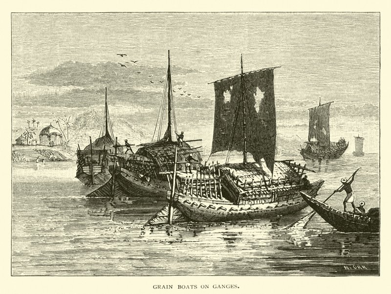 Getreideboote auf dem Ganges von American School