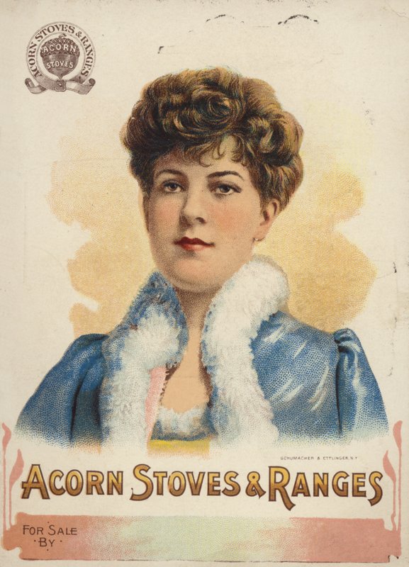 Dame im blauen Mantel von American School