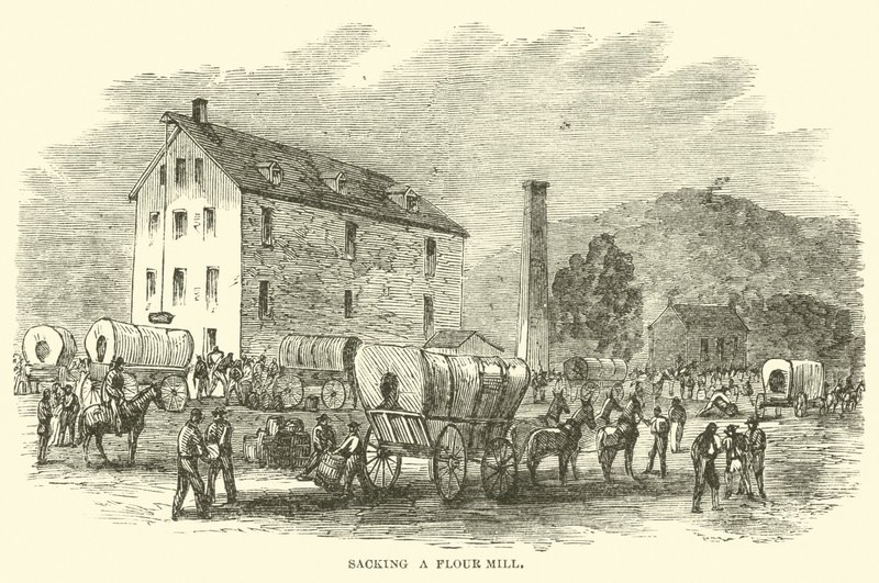 Plünderung einer Mühle, Juli 1864 von American School