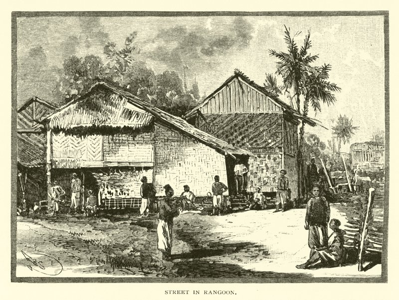 Straße in Rangun von American School