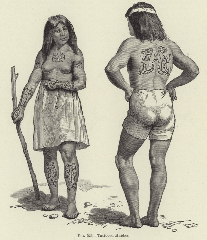 Tätowierte Haidas von American School