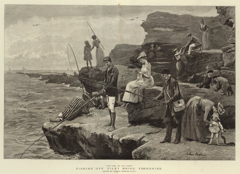 Angeln vor Filey Brigg, Yorkshire von Arthur Hopkins