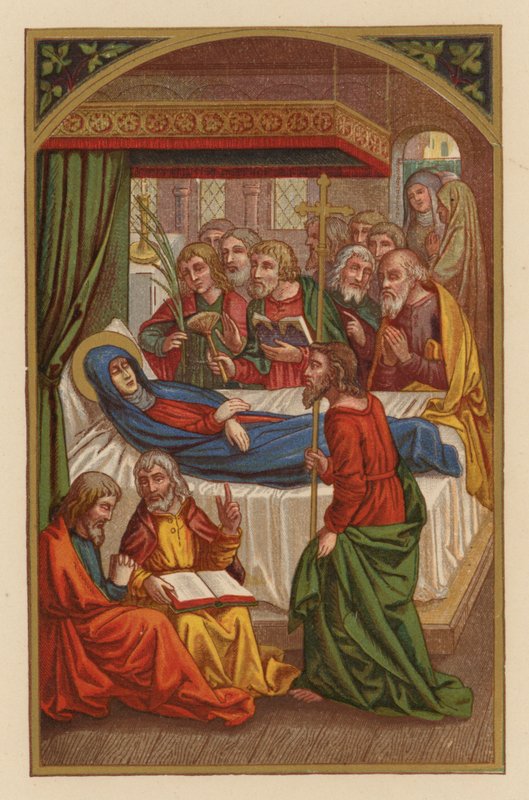 Tod der Heiligen Maria (Chromolithographie) von Austrian School