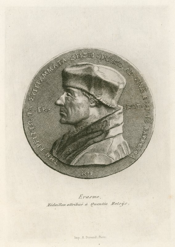 Erasmus, Medaillon zugeschrieben Quentin Massys von Belgian School