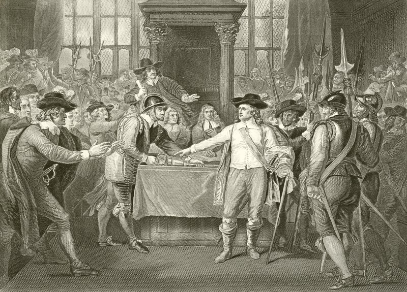 Oliver Cromwell löst das Lange Parlament auf von Benjamin West