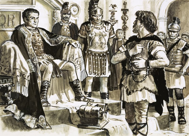 Caractacus konfrontiert Kaiser Claudius von C.L. Doughty