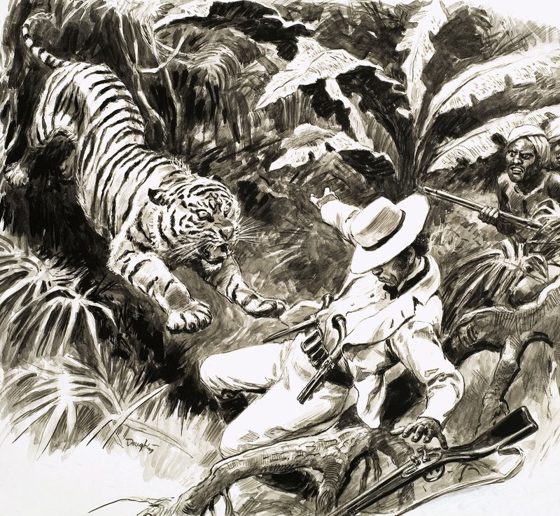 Tiger greift Jäger an von C.L. Doughty