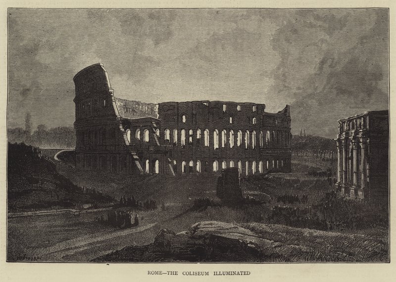 Rom, das beleuchtete Kolosseum von Charles Auguste Loye