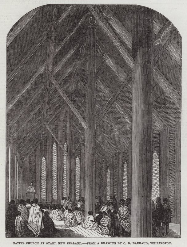 Einheimische Kirche in Otaki, Neuseeland von Charles Decimus Barraud
