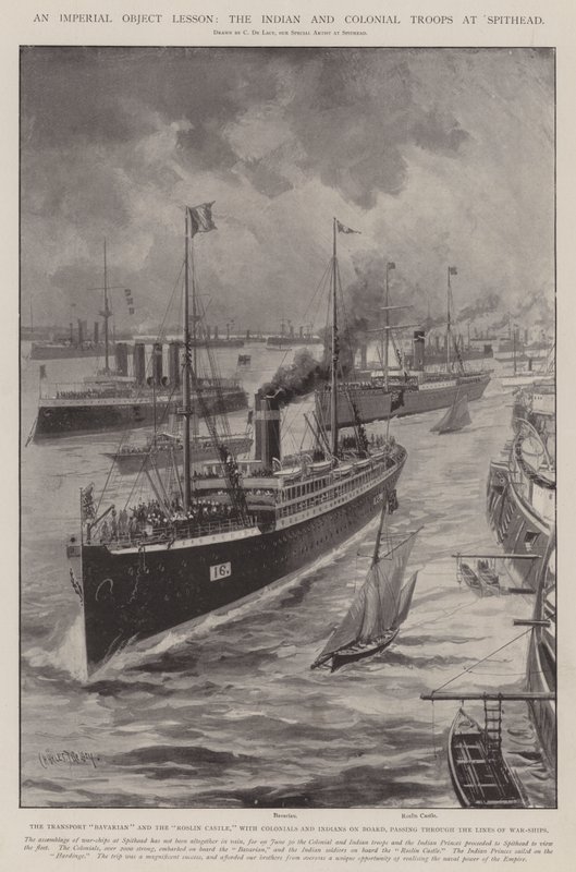 Eine imperiale Lektion, die indischen und kolonialen Truppen bei Spithead von Charles John de Lacy