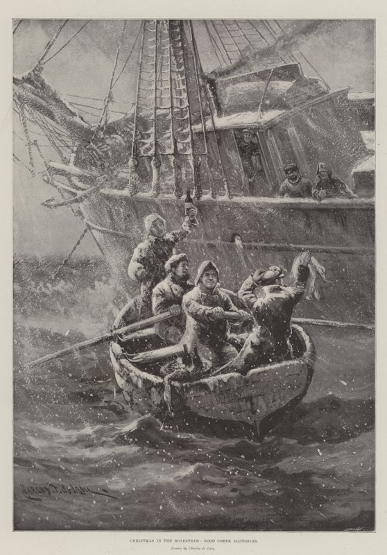 Weihnachten in der Reede, gute Stimmung an Bord von Charles John de Lacy