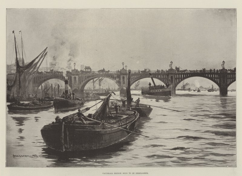 Vauxhall-Brücke, die bald abgerissen wird von Charles John de Lacy