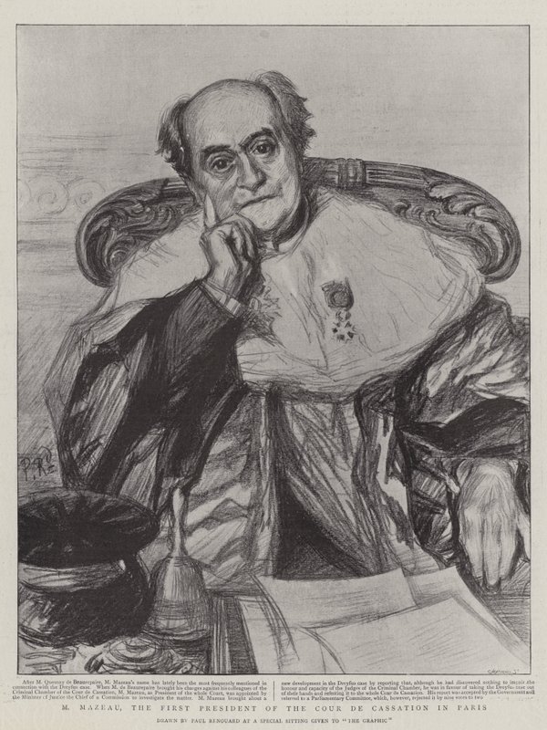 M Mazeau, der erste Präsident des Kassationshofs in Paris von Charles Paul Renouard