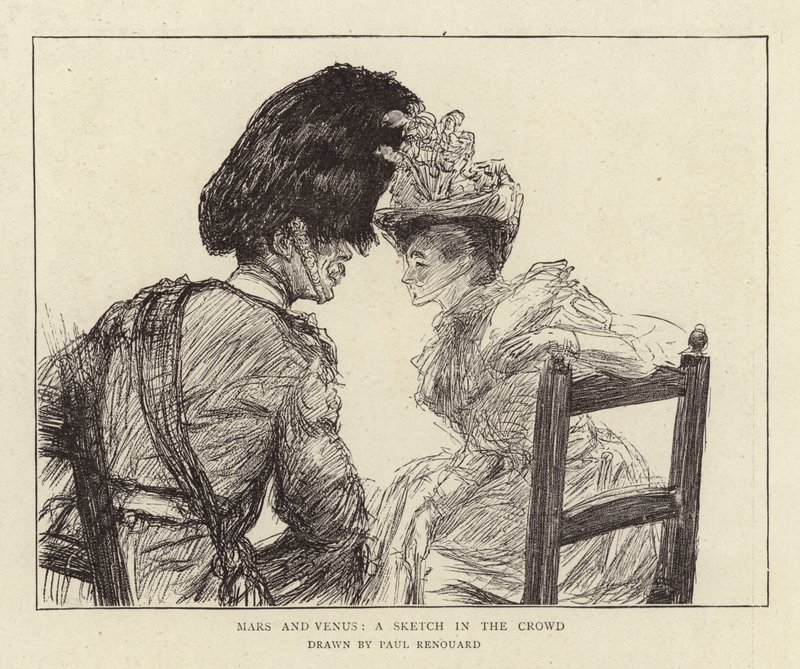 Mars und Venus, eine Skizze in der Menge von Charles Paul Renouard