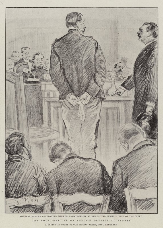 Das Kriegsgericht über Hauptmann Dreyfus in Rennes von Charles Paul Renouard