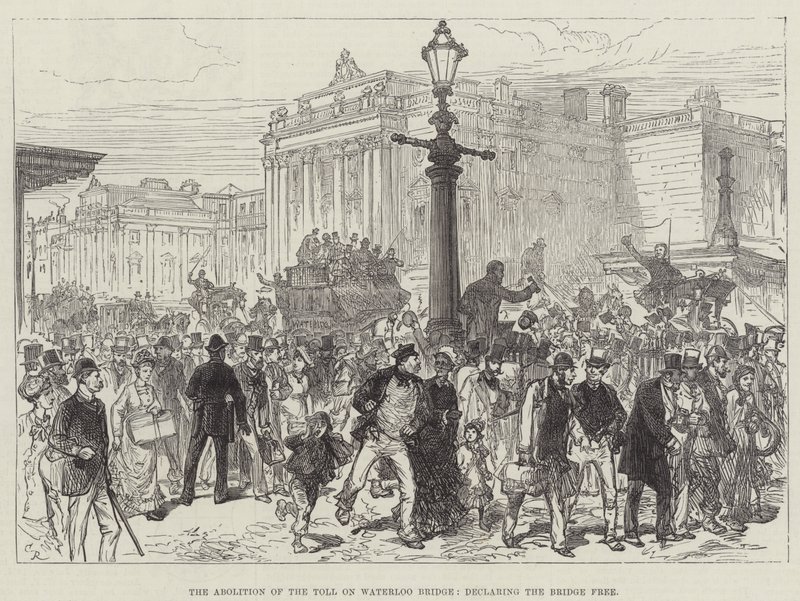 Die Abschaffung der Maut auf der Waterloo-Brücke, die die Brücke für frei erklärt von Sir John Charles Robinson