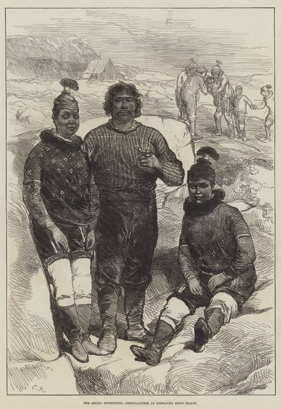 Die Arktis-Expedition, Grönländer in Godhaven, Disco Island von Sir John Charles Robinson