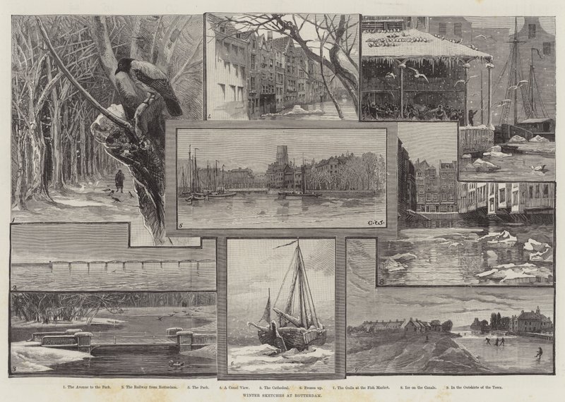 Winterskizzen in Rotterdam von Charles Whymper