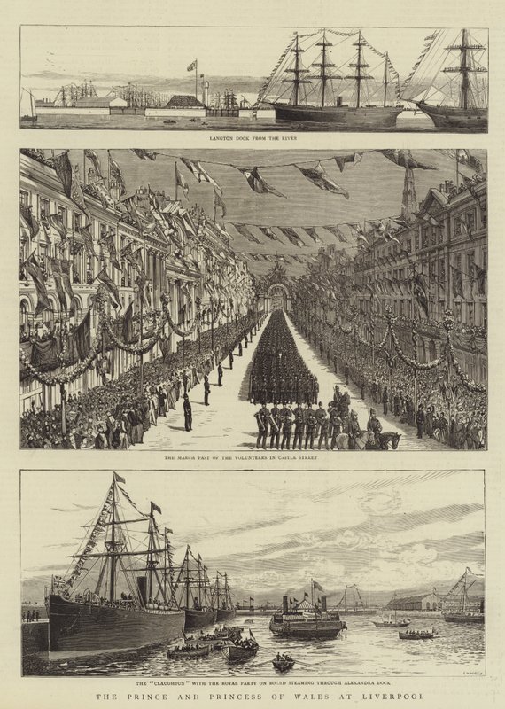 Der Prinz und die Prinzessin von Wales in Liverpool von Charles William Wyllie