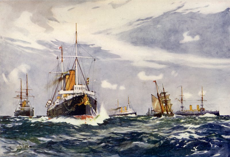Das Dampfausbildungsgeschwader, 1900 von Charles Edward Dixon