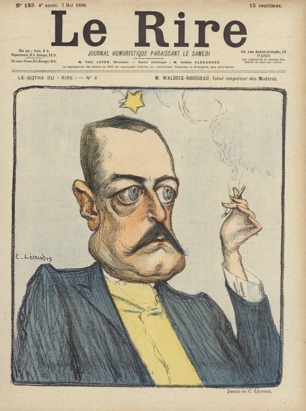 Waldeck-Rousseau, Illustration für Le Rire von Charles Leandre
