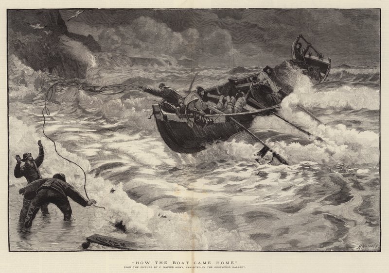 Wie das Boot nach Hause kam von Charles Napier Hemy