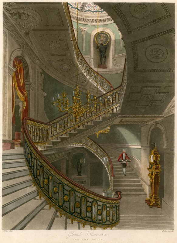 Große Treppe, Carlton House, London von Charles Wild