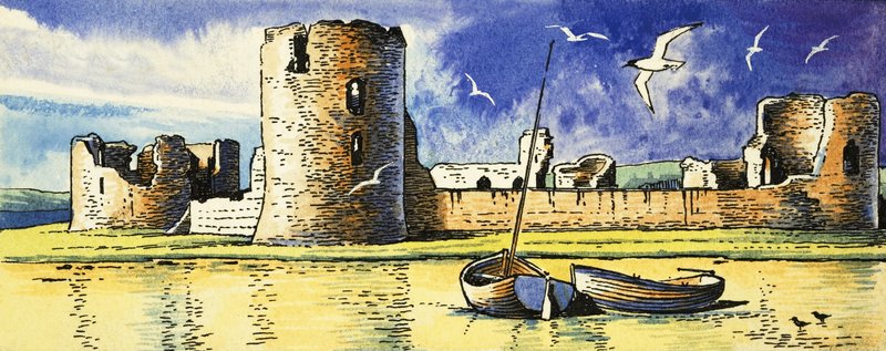 Flint Castle mit Blick auf den River Dee von Dan Escott