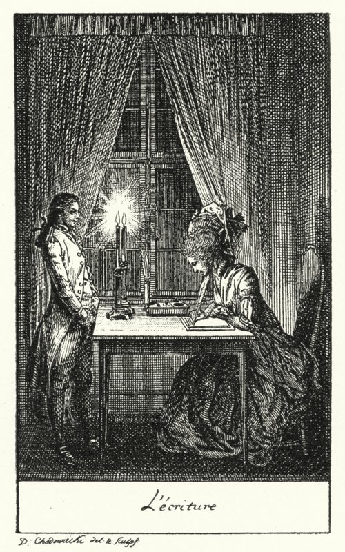 Schreiben (Gravur) von Daniel Nikolaus (after) Chodowiecki