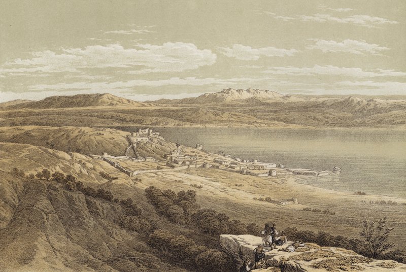 Tiberias mit Blick auf Hermon von David (after) Roberts