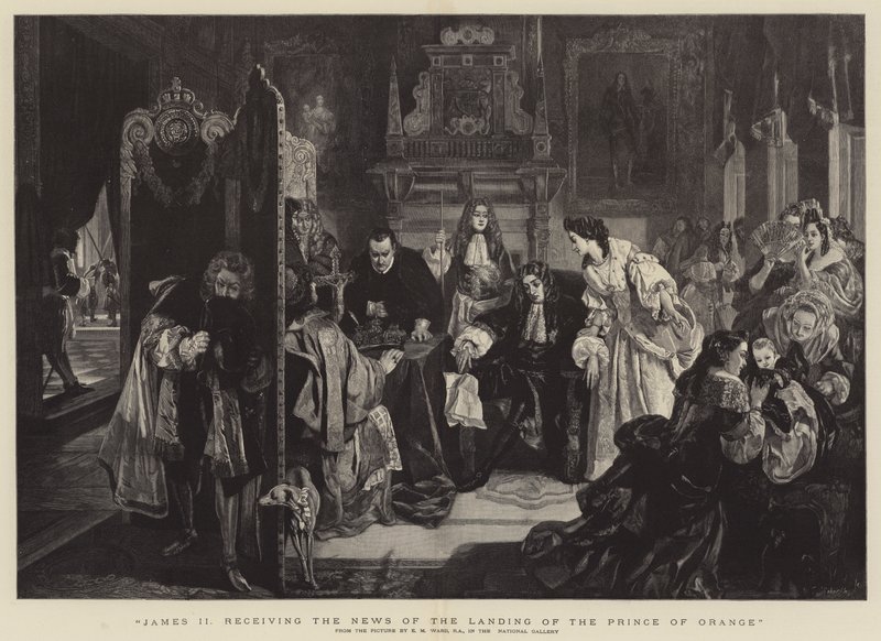 Jakob II. erhält die Nachricht von der Landung des Prinzen von Oranien von Edgar Melville Ward